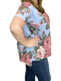 Honeyme - Floral Sharkbite Tee