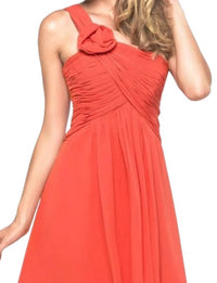 Last Dress - Ruched Rosette Asymmetric Evening Dress