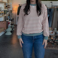 Anniewear - Ginny Long Sleeve Stripe Sweatshirt