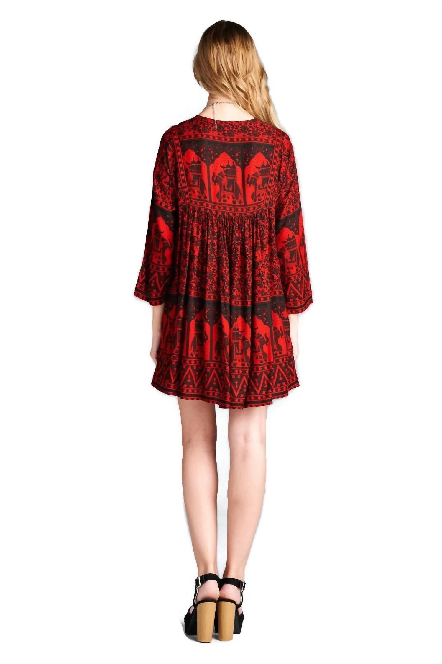 Velzera - India Print Mini Dress