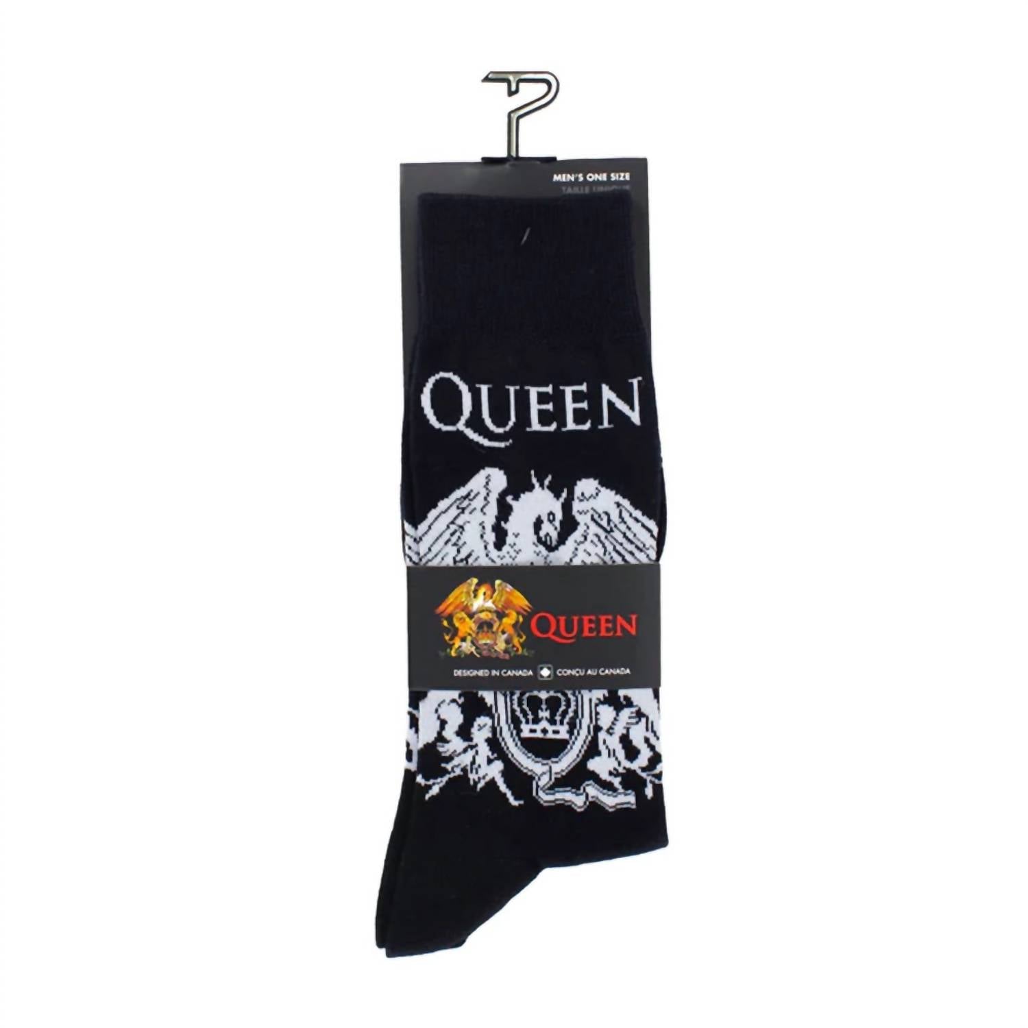 Perri’S Socks - Men's Queen White Crest Crew Sock