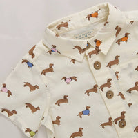 Pink Chicken - Kid's Jack Dachshunds Short Sleeve Shirt