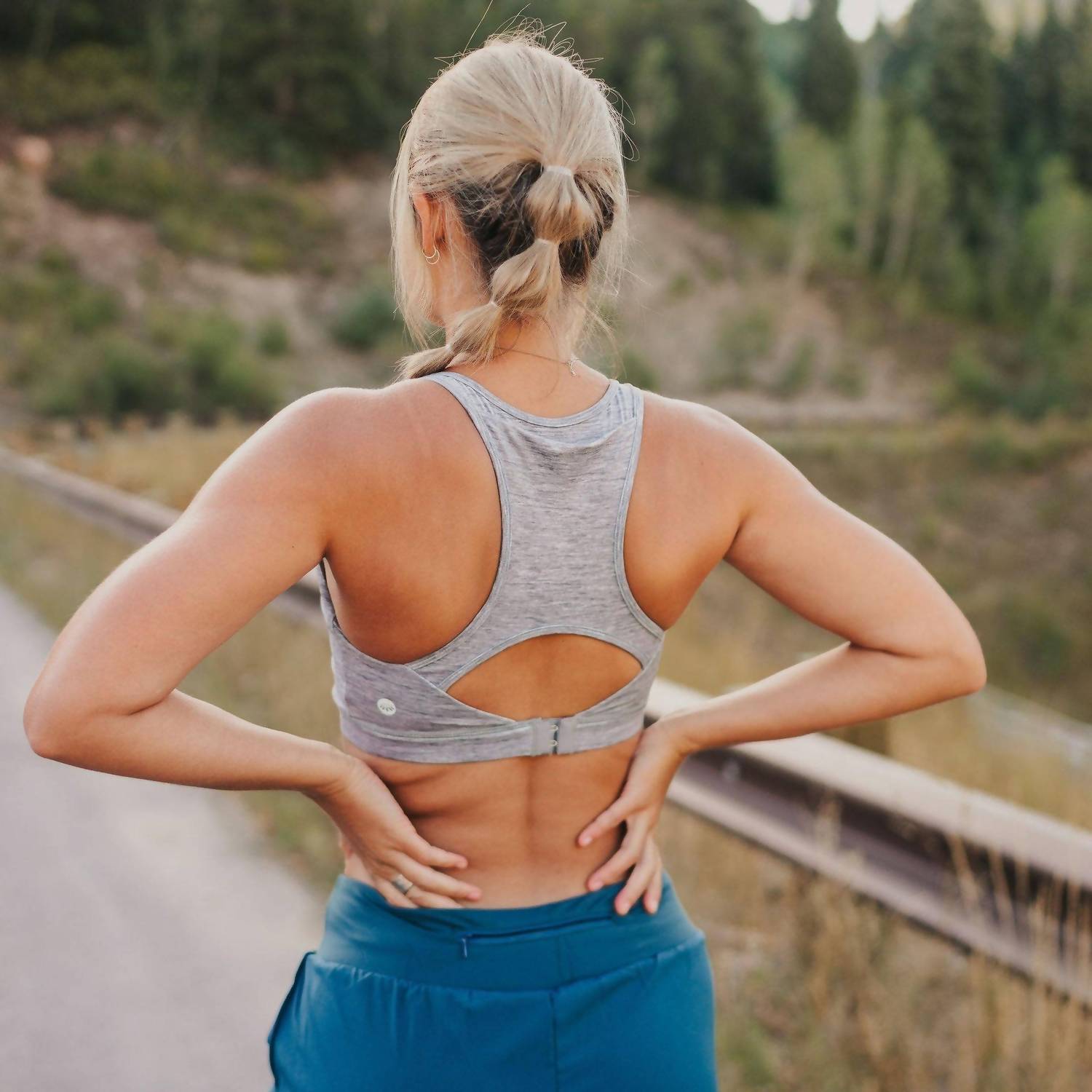 Senita Athletics Go With The Flow Nursing Sports Bra in heathered gray - women's intimate - view 4