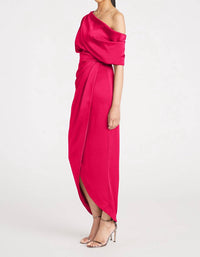 Theia - Rayna One Shoulder Draped Dress