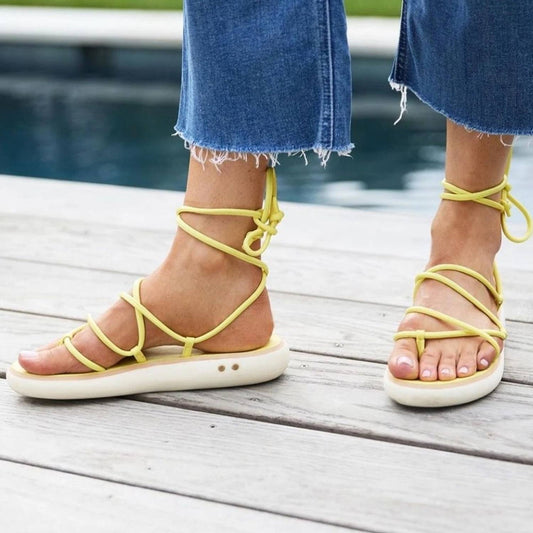 Beek - Women's Chirp Leather Ankle-tie Sandals