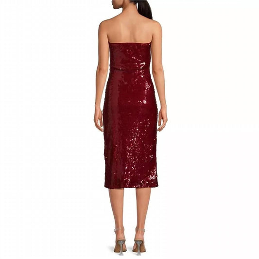 Lucy Paris - Atlanta Sequined Strapless Midi Dress