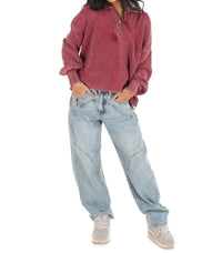 Zenana - Always on Point Collared Sweater