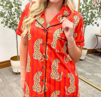 Moon Ryder - Striped Leopard Patterned Pajama Set