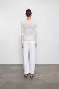 Enza Costa - COTTON STRIPE CLASSIC LONG SLEEVE TEE