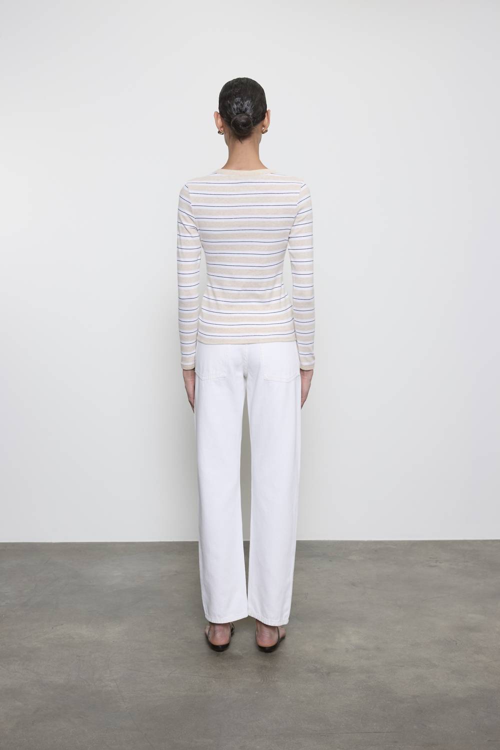 Enza Costa - COTTON STRIPE CLASSIC LONG SLEEVE TEE