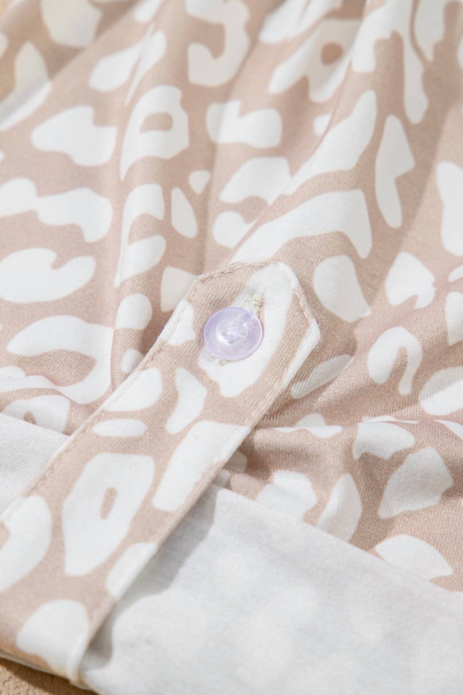 Dear Lover - Apricot Leopard Vneck Plus Size Top