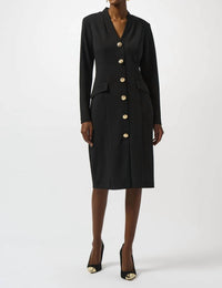 Joseph Ribkoff V-neck Long Sleeves Sheath Dress in black - women's dress
