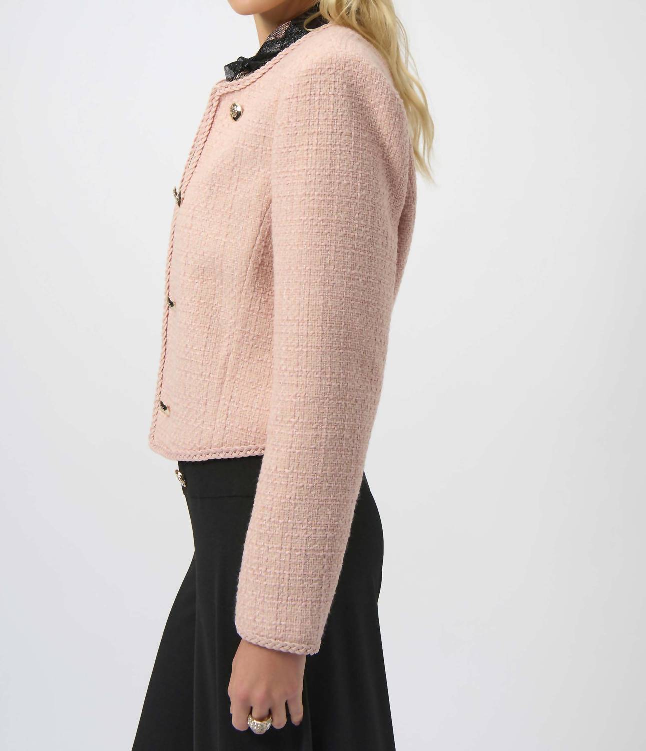 Joseph Ribkoff - Bouclé Collarless Jacket with Buttons
