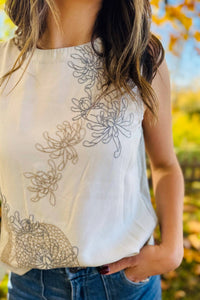 Xcvi - Quan Twill Embroidered Tank Top