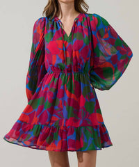 Sugarlips - Kaeli Floral Paxton Balloon Sleeve Mini Dress