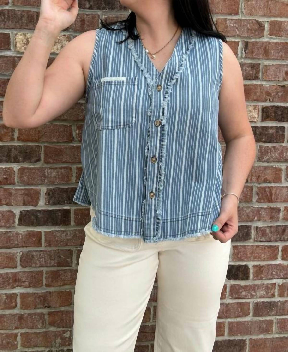 Davi & Dani - Women's Denim Vest Top