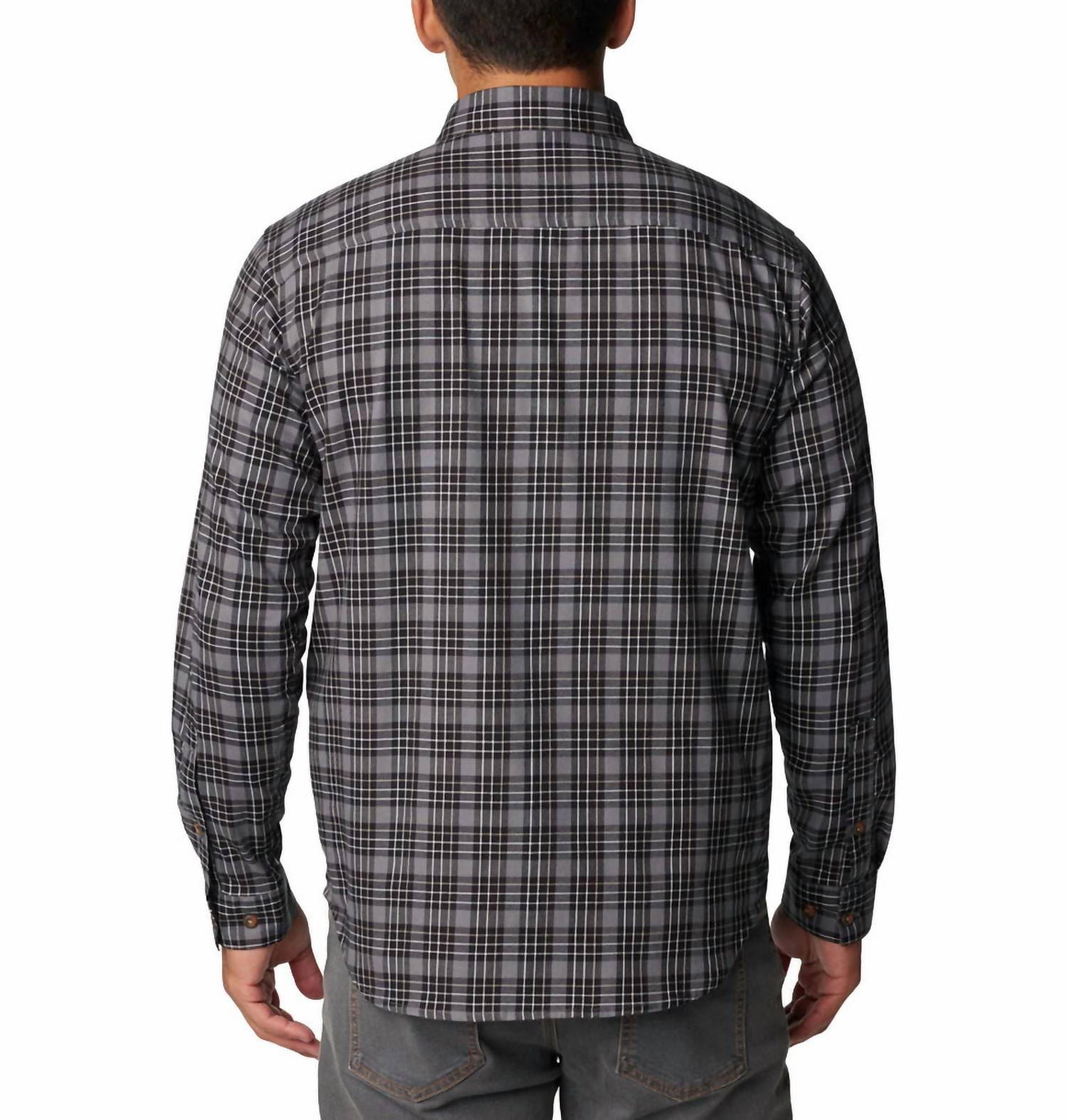 Columbia Vapor Ridge Long Sleeve Shirt Top in grey - men's long sleeve top - detail view
