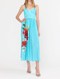 CHRISTY LYNN Leilani Midi Dress in turquoise rose - women's dress - alternate view