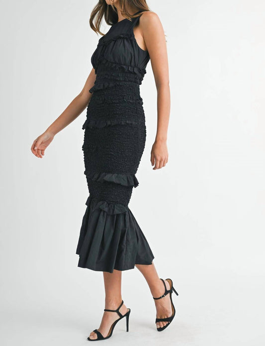 Mable - Smocked Verity Mermaid Line Midi Dress