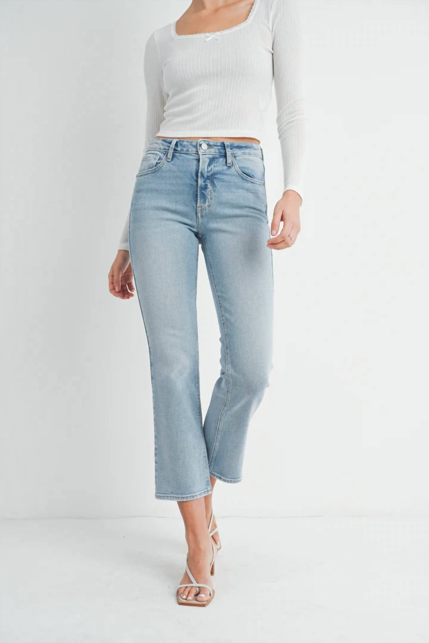 Just Black Denim - Slim Cropped Bootcut Jeans