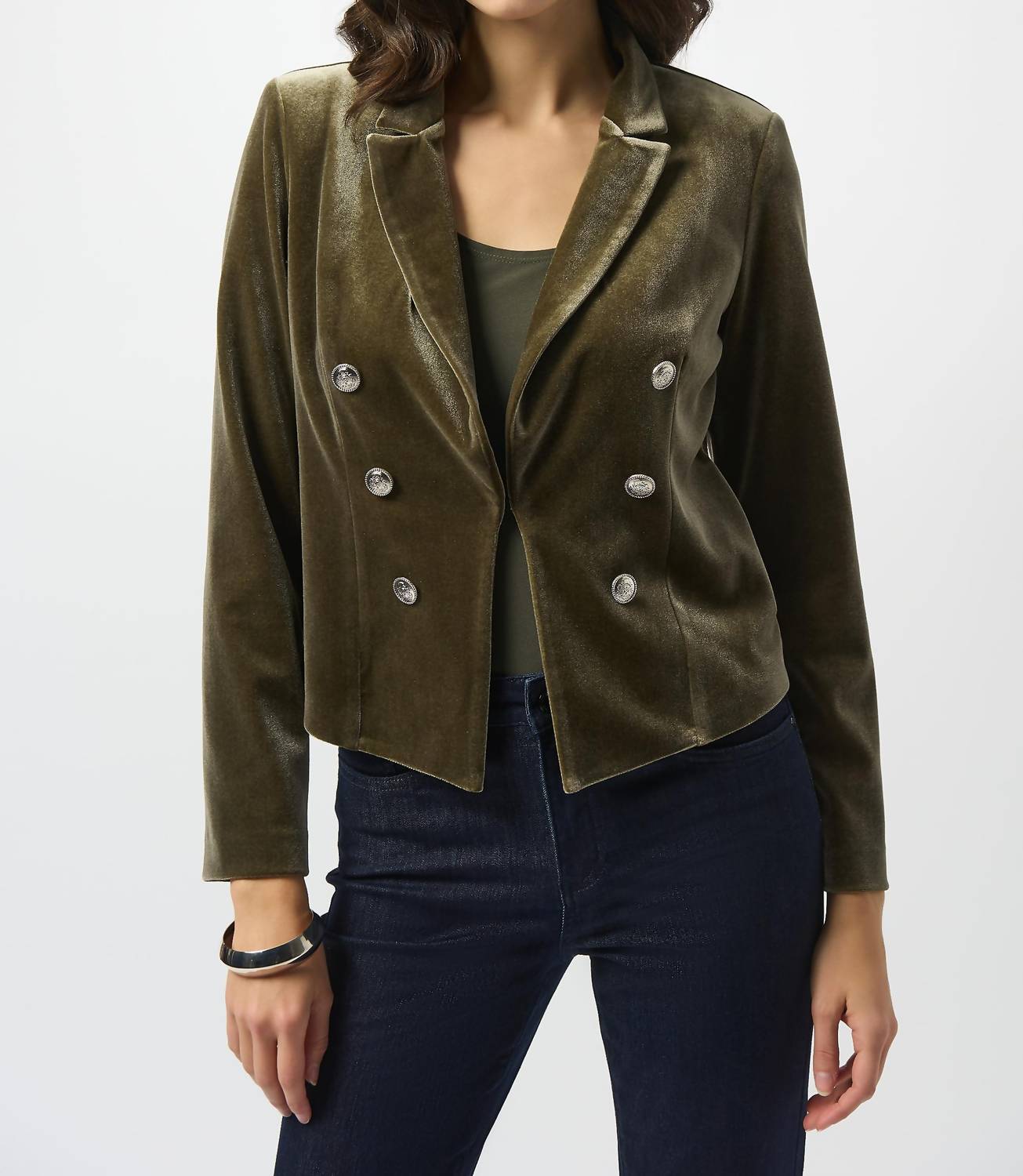 Joseph Ribkoff - Velour Double-breasted Blazer