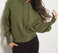 Seventy Eight and Sunny Grace Hooded Sweater in green - women's top