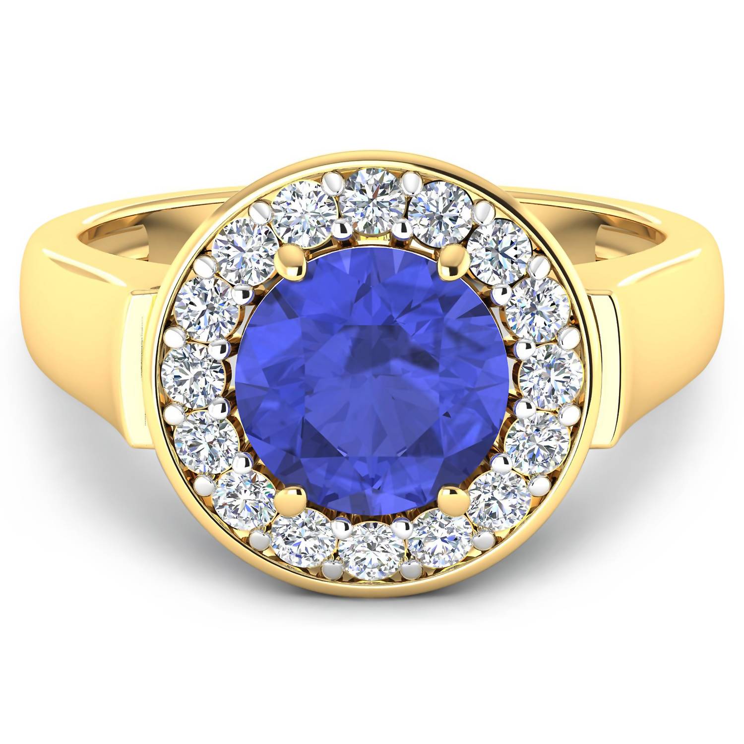 Diana M Jewels Women's Cushion Natural Tanzanite Fashion Ring (2.58 Ct) - Signature in 14k yellow gold - women's jewelry