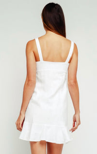 Olivaceous - Button-Up Flare Dress features a ruffled hem and sweetheart bust