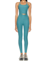 BEYOND YOGA Spacedye Slim Racerback Bra in deep aqua - women's intimate - view 4