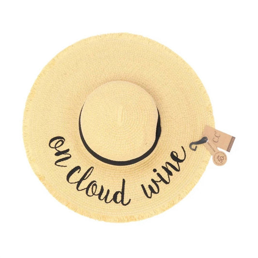 C.C - On Cloud Wine Embroidered Sun Hat