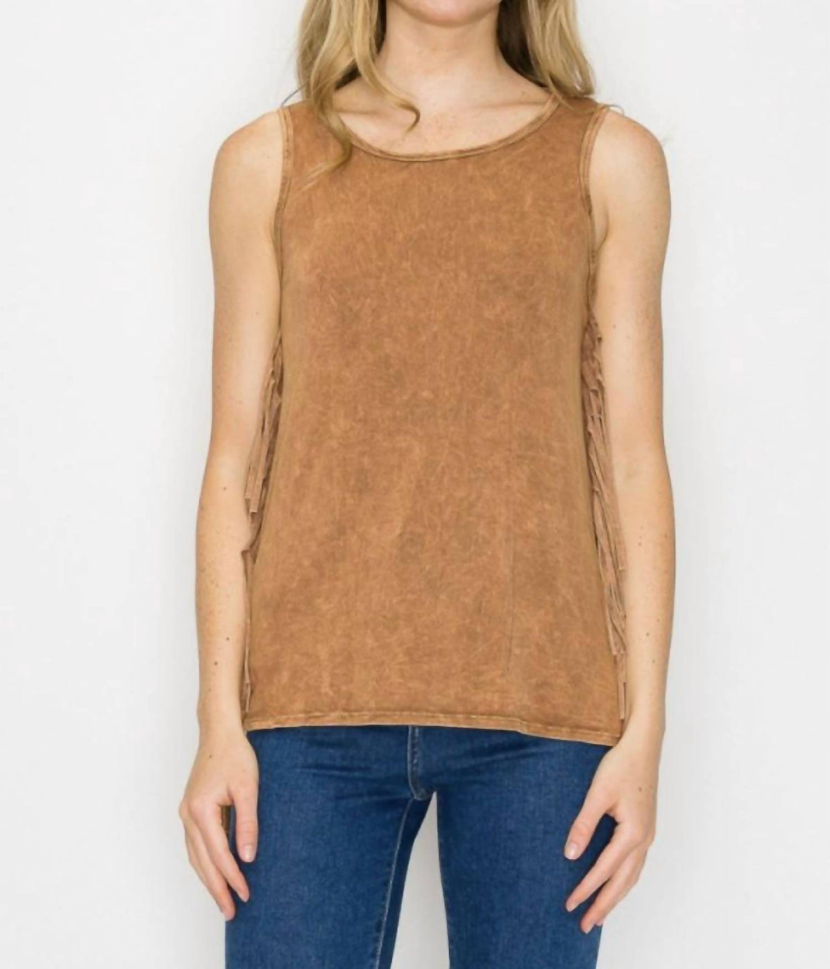 T-Party - Mineral Wash Fringe Side Top