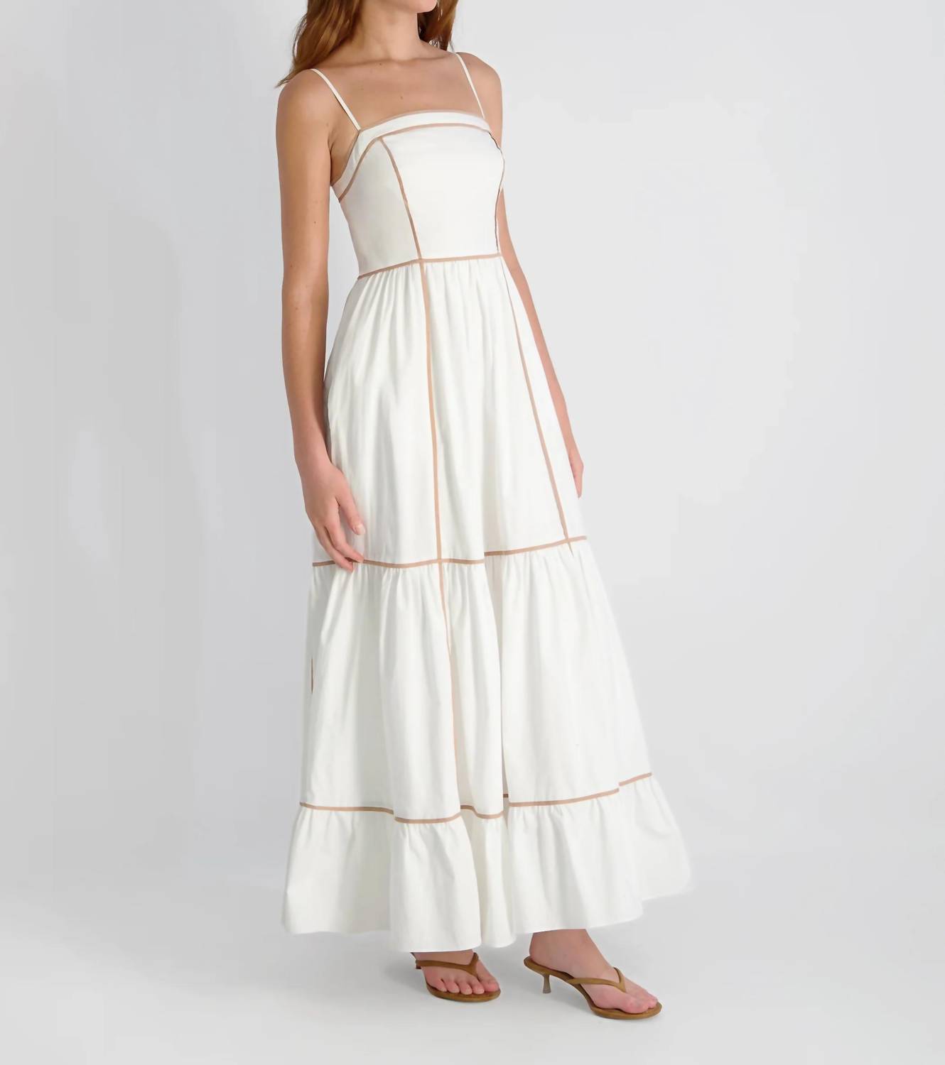 French Connection - Cambria Cotton Contrast Trim Maxi Dress