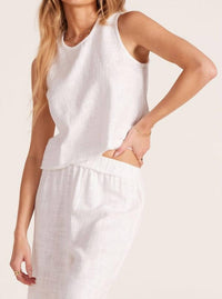 bobi Shell Tank Top in cream - women's tank top - detail view