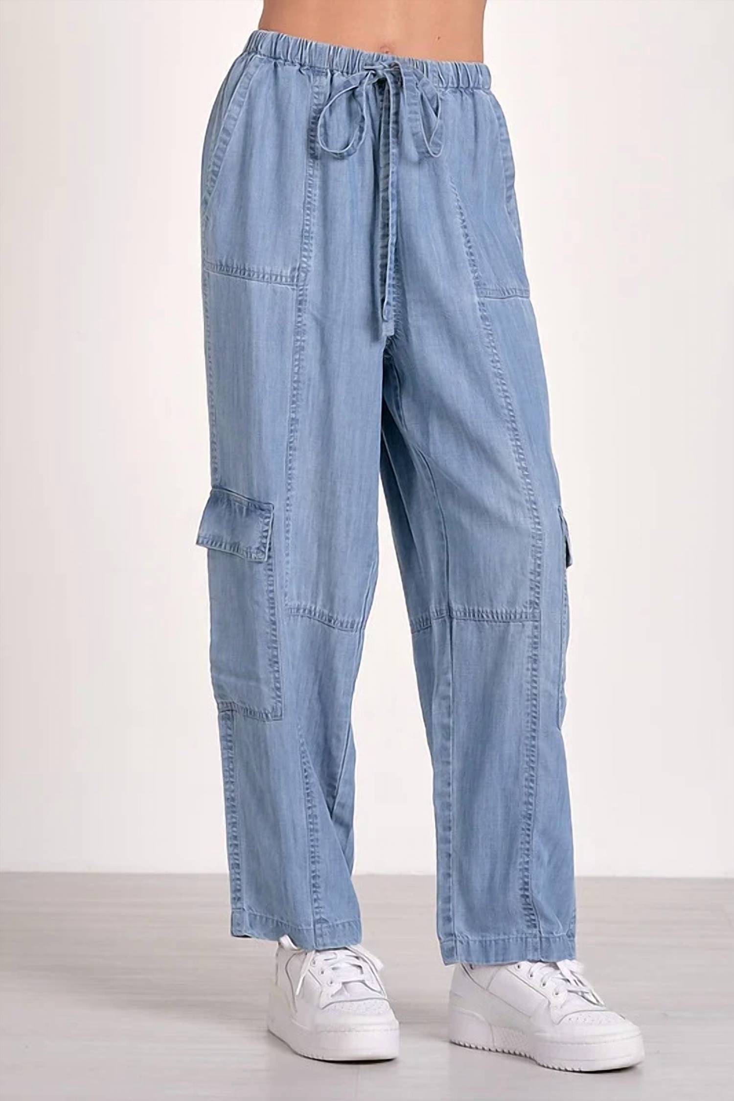 Elan - Soft Denim Cargo Pant