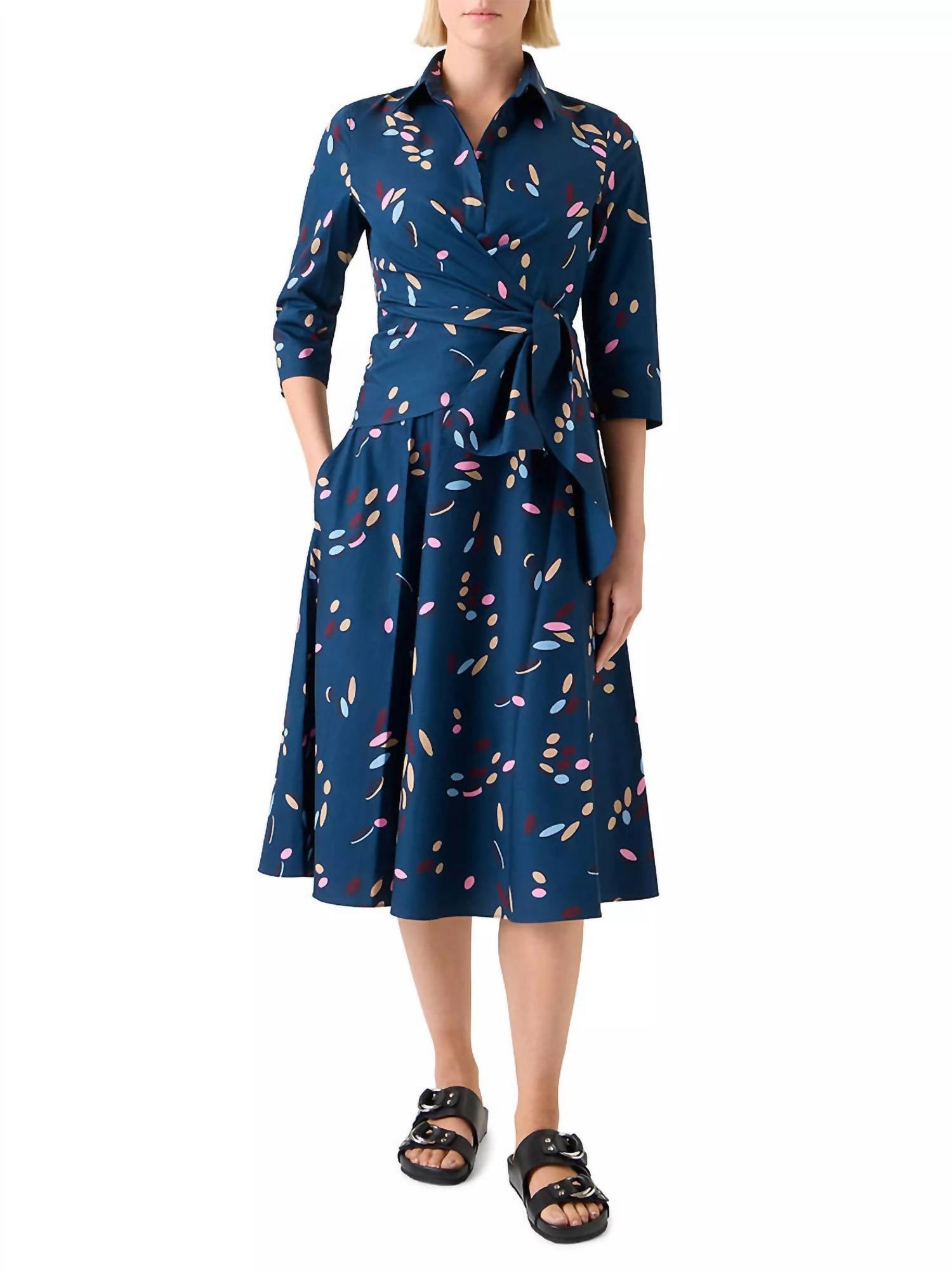 Akris Punto - Women's Confetti Print Poplin Wrap Dress