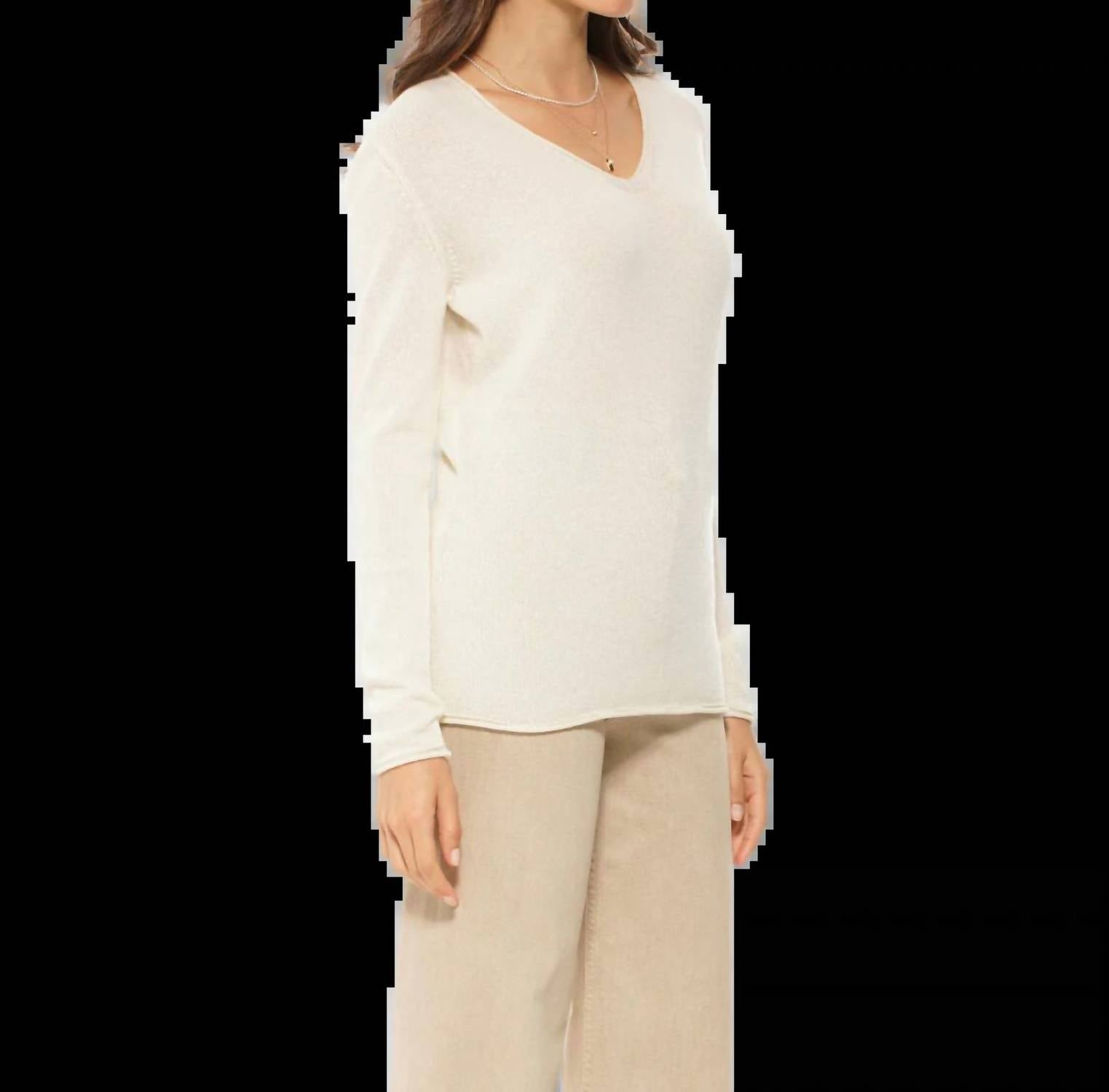 Monticelli Cashmere - Women's Ultra-light Cashmere V-neck Sweater