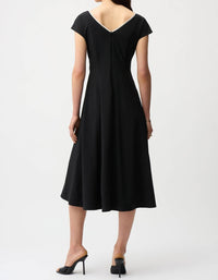 Joseph Ribkoff - Woven Short Sleeves Midi Dress