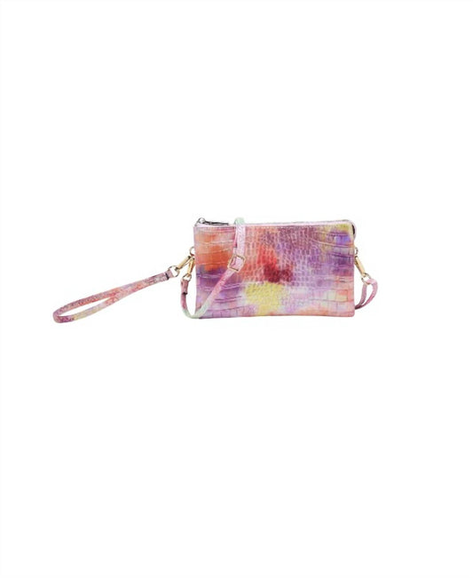 Jen & Co. - Women's Crocodile Leather Tie Dye Crossbody Bag
