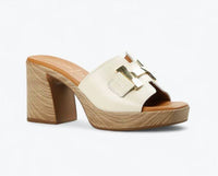 All Black - Woman's Hi Buckle Mule Sandal