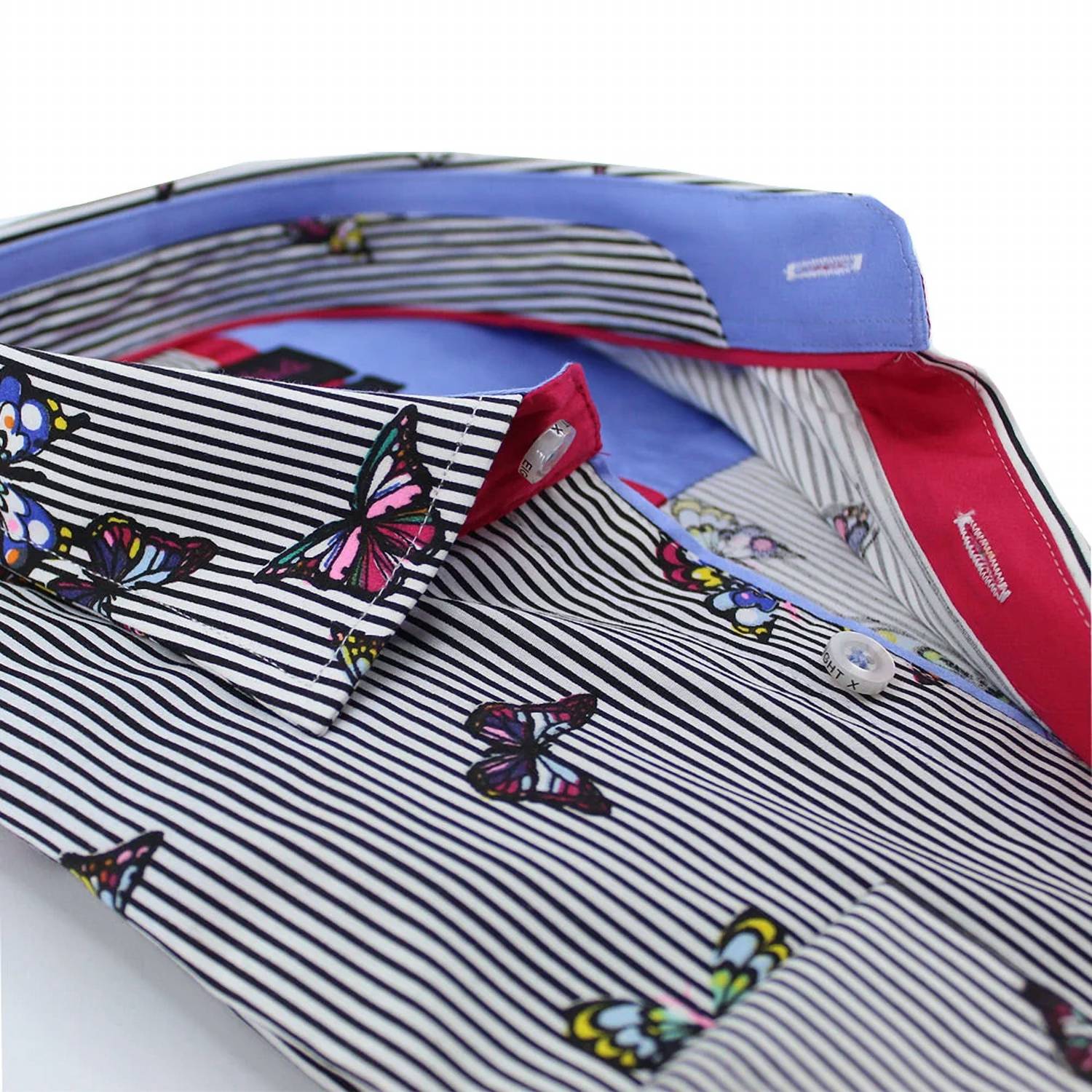 Eight X - Stripes and Butterflies Button Down Shirt