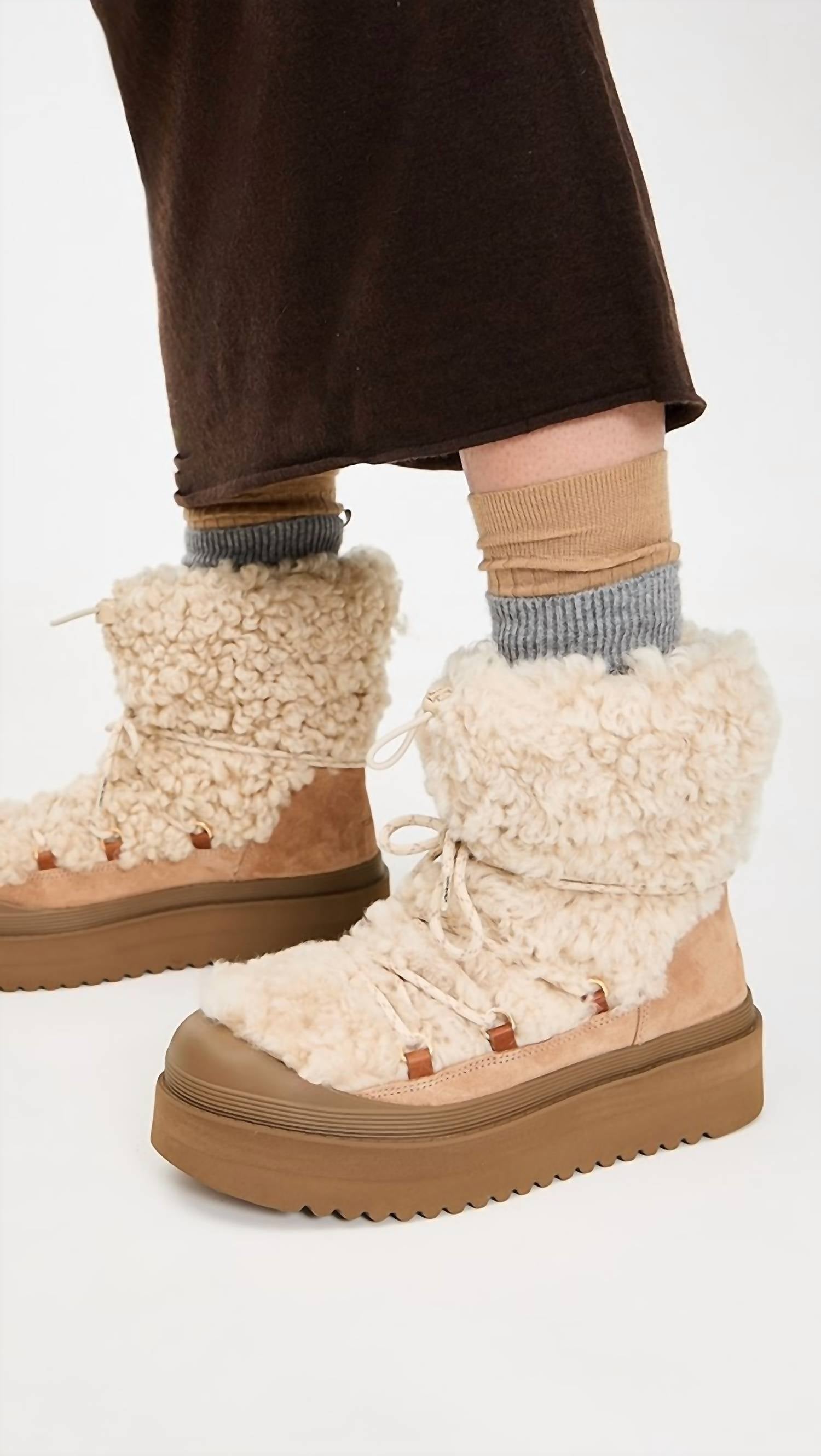 Tory Burch - Women's Mellow Shearling Lace Up Boot