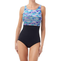 Gabar - Speed Stripe D-cup Hydrofinity High Neck One Piece Swimsuit