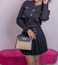 Belle D'Amour - Linda Buttoned Pleated Skirt