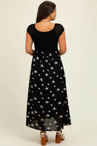 In February - Crochet Sweater Floral Midi Dress