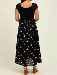 In February - Crochet Sweater Floral Midi Dress
