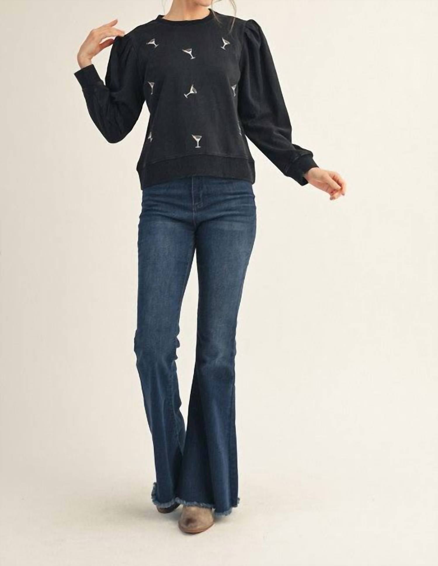 Jodifl - Martini Cocktail Embroidered Top