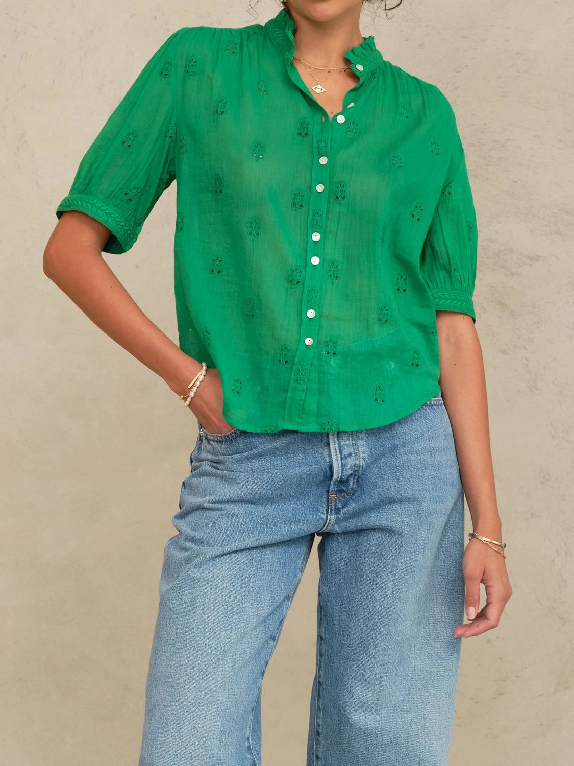 M.A.B.E. - Frani Embroidered Top