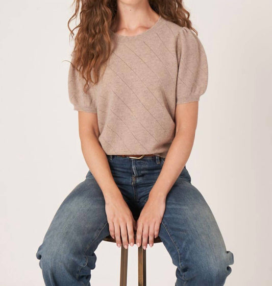 Repeat Cashmere - Short Sleeve Pointelle Cashmere Sweater