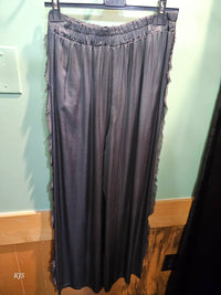 Made In Italy - Women's Silk Pant With Fringe