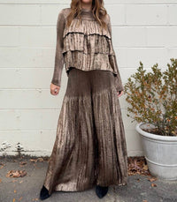 Current Air - Miley Wide Leg Metallic Pants